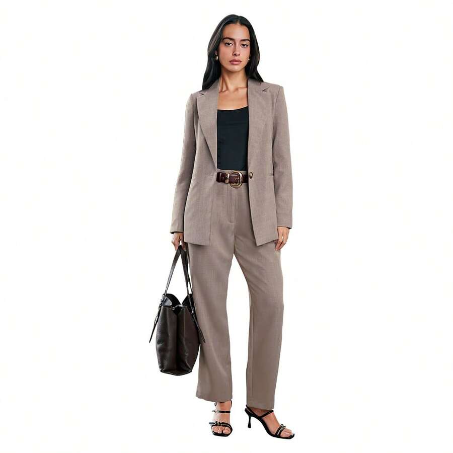 CKLASS Saco Dama Beige Corte V 911-24 - Camel - Ver 1