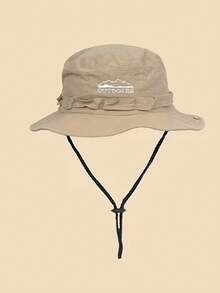 1pc Outdoor Bucket Hat, Drawstring Hat, Suitable For Hiking, Summer Travel Hat, Multiple Colors To Choose From - Multicolor - View 4