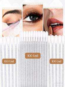 Giá bán sỉ 50-500 chiếc: Cọ môi dùng một lần, cọ lông mi, cọ son môi cầm tay, cọ son bóng dạng thanh, cọ lông mày, que vệ sinh, đóng gói riêng lẻ. - trắng - Xem 11