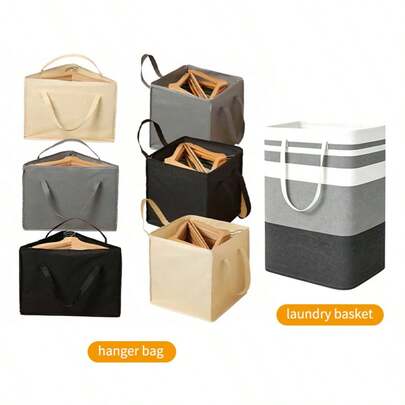 1 pièce/2 pièces Sac de rangement suspendu triangulaire avec poignée, organisateur de cintre grande capacité, convient pour la chambre, l'armoire, le placard, la maison, le dortoir, le rangement et l'organisation