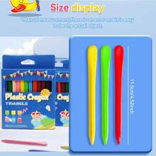 12/24/36 Colors Non-Dirty Hands Double-Headed Crayon Erasable Painting Tools Triangular Wax Pencil Graffiti Oil Stick Painting School Office Supplies - Sets - View 4