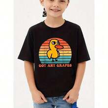 Camiseta de manga corta con cuello redondo y estampado floral negro para niños, estilo casual de primavera/verano, para adolescentes, estilo Clean Girl, Maija Kids Girl, conjuntos a juego para madre e hija, Maija Kids Girl, camiseta con estampado retro de pato de Got Grapes, cómoda y ligera para adolescentes, fabricada en el Reino Unido, tela transpirable, perfecta para atuendos casuales, ropa de primavera/verano, camiseta gráfica divertida, ajuste cómodo, regalos para el Día de San Valentín, carnaval, Día de San Patricio para niños, amigos y familiares, recuerdos de fiesta para niños. - Blanco - Ver 6