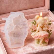 这款芭蕾舞女天鹅风信子香氛蜡烛模具（1个装）适用于DIY香氛蜡烛、手工皂、石膏饰品和树脂工艺品。它也适用于家居装饰和创意礼品制作。 - A-白色 - 查看 3