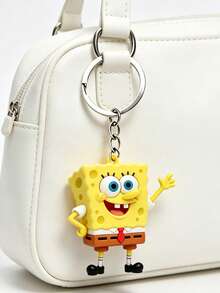 SpongeBob SquarePants Llavero SquarePants, Anillo de Llaves con Personaje de Dibujos Animados Lindo, Colgante de Almacenamiento de Llaves, Adecuado para Llaves, Bolsos y Mochilas, Puede Usarse como Mercancía de Fans, Regalo de Fiesta y para Uso Diario. - Bob Esponja Pantalones Cuadrados 2 - Ver 2