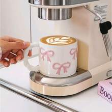 13,4oz Keramikbecher mit Ringgriff, 360 °   Rotierender Kaffeebecher – Elegante geprägte Latte-Art-Tasse für Café, Küche zu Hause, Geschenk - Standard - Übersicht 10