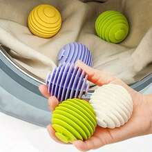 Reusable Anti-Static Laundry Balls - Softens And Fluffs Clothes, Reduces Wrinkles And Static, Fabric Softener Alternative For Washing Machine - Laundry Balls - View 5