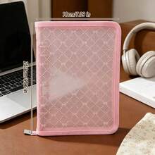Álbum de fotos con anillas de 6 en formato A5 de malla rosa con patrón de corazones lindos, con cremallera, para tarjetas fotográficas transparentes y diario - A5 - Ver 8