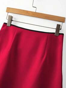 Falda envolvente casual para mujer - Rojo - Ver 4