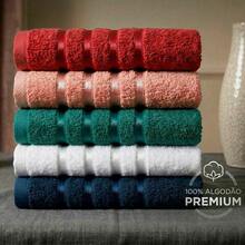 Kit 5 Toalhas de Rosto Ônix 100% Algodão 45x70cm Alta Absorção e Brilho Premium - rosa - Visão 3