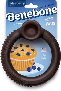 Benebone Ring Durable Dog Chew Toy For Aggressive Chewers U2013 Limited Edition Blueberry Flavor, Medium - MàuB - Xem 1