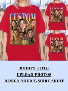 Camiseta personalizada de rap de Girlfriend Bootleg, diseño personalizado con la cara de Girlfriend, diseño retro de los 90s, verano, ropa de verano para mujer, vacaciones de mujer, adecuada para la temporada de regreso a clases, estilo casual para regreso a clases, para la familia. - Rojo - Ver 3