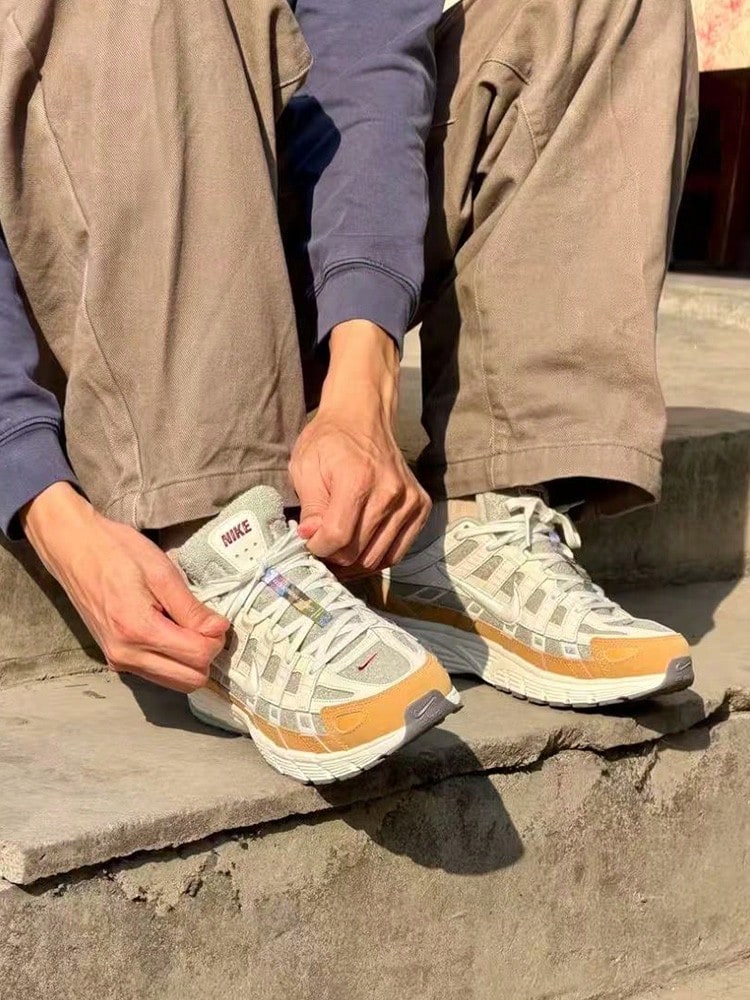 Giày chạy bộ đường dài Nike P-6000 phiên bản Tết Nguyên Đán, dòng "Unbridled", thoải mái và thoáng khí, dành cho nam, màu xám/nâu. - màu nâu xám - Xem 1