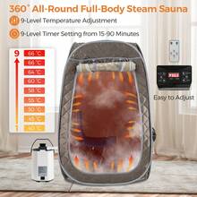 GOFLAME Steam Sauna Tent Full Body Sauna For 1 Or 2 People Personal Sauna SPA For Relaxation Sauna Tent At Home With Foldable Chair Timer Remote Control - Grey - View 3