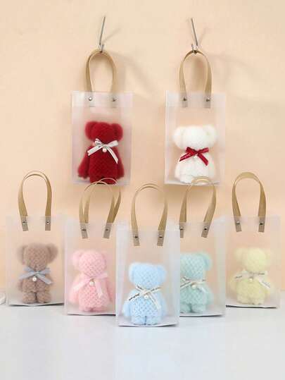 5pcs Matte Gift Bags, Reusable Semi-Transparent Carry Bags For Gift Packaging, Suitable For Festivals, Parties, Birthdays, Weddings, Graduations, Back To School
