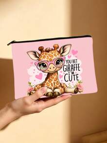 Túi đựng mỹ phẩm in hình hươu cao cổ "Just A Girl Who Loves Giraffes", túi đựng đồ vệ sinh cá nhân hai mặt, hộp đựng đồ trang điểm hình hươu cao cổ dễ thương, đồ dùng cần thiết khi đi du lịch và hàng ngày, món quà hoàn hảo cho người yêu hươu cao cổ. - Nhiều màu - Xem 8