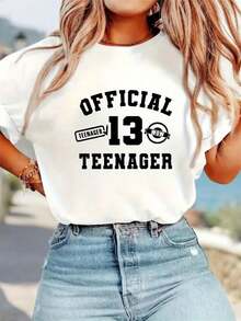Camiseta de manga corta con cuello redondo para mujer, estilo retro de vacaciones, nueva colección 2026, para compras informales, regalos de vacaciones, reuniones con amigos, fiestas deúsica y atuendos de vacaciones. - Blanco - Ver 7