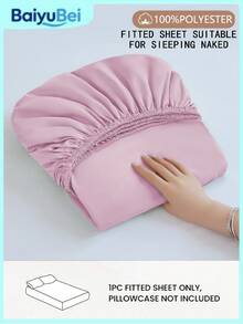 1 pieza Sábana ajustable de color lila claro súper suave, ropa de cama, sábana ajustable ligera, funda de colchón, diseño de bolsillo profundo de hasta 30 cm, suave y transpirable, apta para camas individuales, dobles, queen y king, para todas las estaciones, decoración de habitación, lavable a máquina - Púrpura malva - Ver 1