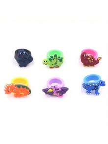 6-12 Dinosaur Cartoon Toy PVC Rings/Bangles/Rings, Party Gifts, Creative Gifts, Party Favors (Styles And Colors Random) - Multicolor - View 3
