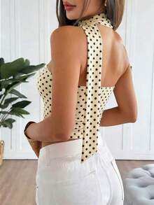 Top tubo de punto minimalista de moda para mujer HESSEN, apropiado para el verano/primavera, blusa ajustada sin tirantes y ajustable.Adecuado para tomar el té de la tarde, calle, vacaciones, superposición, fiesta, cita, playa, crucero, viaje por la ciudad - Albaricoque - Ver 5