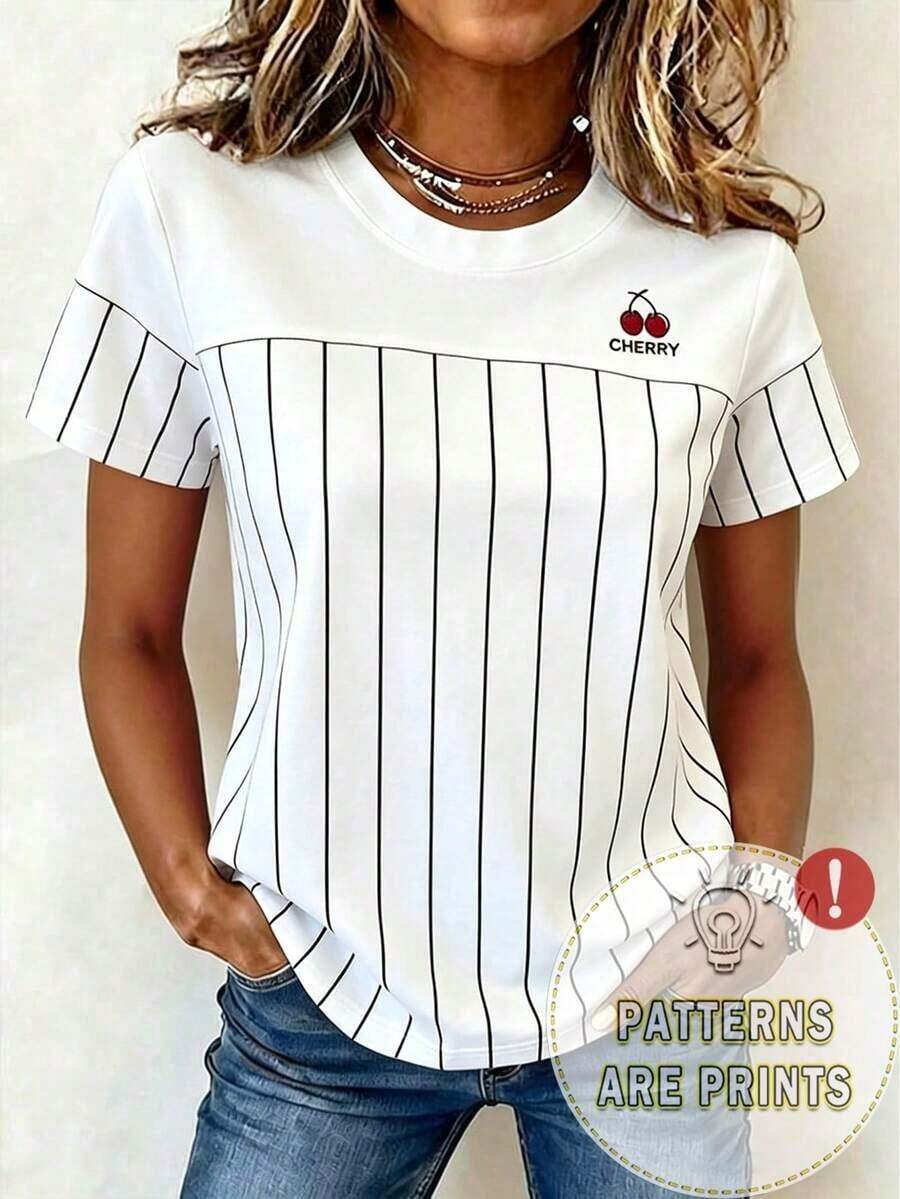 Camiseta casual de mujer con cuello redondo y hombros caídos, bordada con flores, 4 estampados florales diferentes, camiseta bordada con conchas.Camiseta casual cómoda para exteriores, adecuada para todas las estaciones. - Blanco 2 - Ver 1