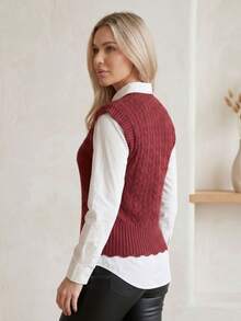 Women's Sleeveless Ribbed Knit Tank Top Vest - Spring, Autumn, Winter - Green - View 5