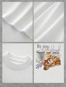 Playera gráfica para mujer "In My Sourdough Era".Mezcla de algodón suave.Playera informal de manga corta con estampado único inspirado en la repostería.Perfecta para amantes del pan y entusiastas de la repostería.Cómoda para uso diario, elegante y moderna.Disponible en varios tamaños. - Blanco - Ver 4