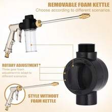KOKK2O 6 Pcs High Pressure Car Wash Hose Nozzle Sprayer With 3.5oz Soap Dispenser Heavy Duty Foam Gun Garden Hose Attachment Adjustable Brass Nozzle For Gardening Watering Plant Pet Cleaning - as pic - View 3