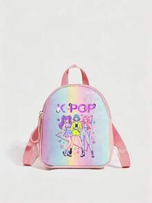 1 chiếc balo cổ điển dễ thương cho bé gái, balo in hình nhóm nhạc phù thủy K-Pop, balo cầu vồng, túi đeo vai, ví hình trái tim, dây đeo vai có thể điều chỉnh, quà tặng lý tưởng cho ngày Valentine, phù hợp sử dụng hàng ngày, ngoài trời, đi học, du lịch, leo núi, dễ mang theo, nhẹ, phong cách thường ngày. - Hồng - Xem 6