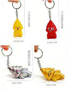1pc/4pcs New Creative Poop Keychain, Bag Charm - Poop Doll Keychain - View 4