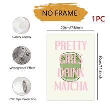 1 pieza Hermosa mujer bebiendo matcha, póster de arte de matcha, decoración de pared de matcha linda, póster de cafetería, decoración de cocina, sin marco - Multicolor - Ver 10