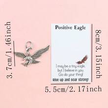 1pc/2pcs Creative Eagle Encouragement Keychain Set, Soaring Eagle Design, Encouraging Everyday Accessory, Suitable For Graduation, Back To School, Birthday, Party, Gift For Friends, Family, Colleagues Who Need Motivation - Antique Silver - View 6
