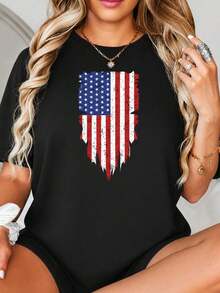 Impresión gráfica American Fl-ag, Diseño Grunge angustiado, Arte Patriótico Rojo, Blanco y Azul, para Decoración de Paredes o Decoración Doméstica.jpgRegalos personalizados: Camisetas para mujer con estilos modernos, hippies, casuales y minimalistas. Ropa masculina personalizada única, armarios cápsula, ropa básica/urbana para hombre. Regalos ideales para novios, familiares y amigos, adecuados para cumpleaños, vacaciones, colegio/competiciones, deportes/escalada, etc., también adecuados para la moda de otoño y actividades urbanas. Verano negro. - Negro - Ver 2