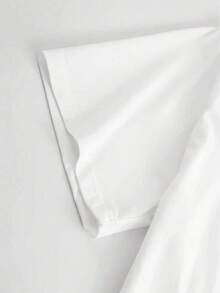 1 camiseta negra de mujer con estampado de labios azules y cadena de diamantes, cuello redondo casual, mangas cortas, tela ligeramente elástica, adecuada para el verano, 100% algodón. - Blanco - Ver 2