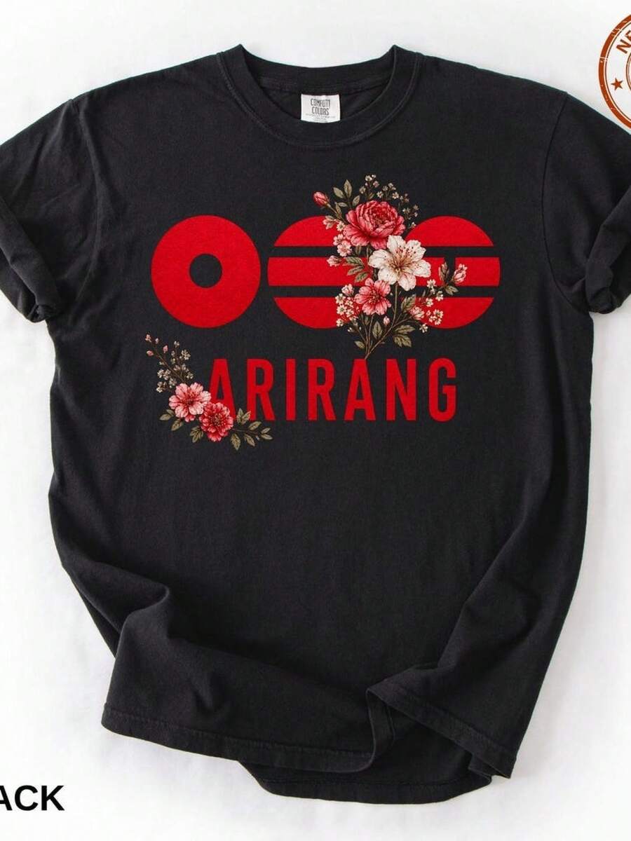 Global Music Idol Graphic T Shirt Y2K Retro Streetwear Casual Top World Tour Arirang Shirt –  K-Pop Merch  Army,Skin Friendly Pure Cotton Basic Tee, Casual Short Sleeve Loose Style For Female Ladies, Ideal For Street Fashion School Life Holiday Trip Party Gathering Daily Everyday Casual Dressing Looky2k playeras de hombre algodón camiseta de algodón mujer playeras de niño camisetas playeras de niña tops para adolescentes y2k mujer - Negro - Ver 1