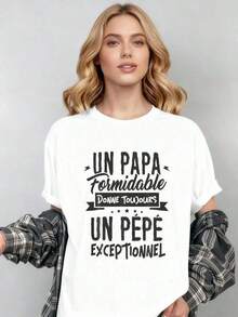 Camiseta Excepcional de Pepe| Negro, Talla S, Estampado Gráfico, Camiseta Casual de Corte Holgado para Mujer, Uso en Todas las Temporadas. - Blanco - Ver 2