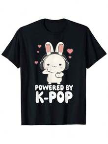 Camiseta unisex, para hombre y mujer, K-Pop, Coreano, Onda, Cultura, Camiseta, Lindo, Conejo y Coreano, Diseño inspirado en el drama, Viene con idioma coreano, Camiseta informal holgada, Adecuada para conciertos, Ropa informal/generación, Productos inspirados, Lavable a máquina, Ropa de mujer, blusas, camisas casuales, blusas de mujer, camisas de mujer, Estampado gráfico, Agradable para la piel, Retro de los 90, Ropa urbana, Camisetas casuales de moda,Soft 128% Cotton Short Sleeve Tee, Loose Casual Fit For Women Teen Girls, Skin Friendly Breathable Fabric For Daily Street School Dating Holiday Vacation Outdoor Party All Season Casual Weary2k playeras de hombre algodón camiseta de algodón mujer playeras de niño camisetas playeras de niña tops para adolescentes y25k mujer - Negro - Ver 6