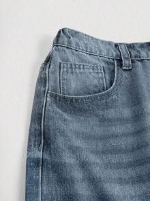 Pantalones vaqueros holgados de estilo casual con bolsillos y patas anchas para adolescentes, jeans de verano. - Lavado ligero 3 - Ver 3