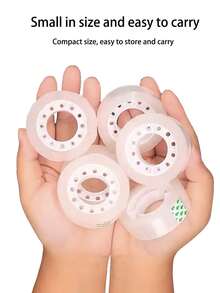 10 Rolls High Quality Clear Adhesive Tape, Suitable For Gift Wrapping, Stationery And Office Supplies, Crafts And Household Use, Compatible With Tape Dispenser, Office Desk Accessories, School Supplies And Essentials - Multiple Styles - View 5