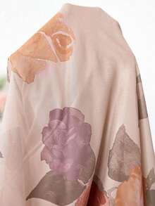 Reflora Nuevo vestido largo de mujer de talla grande con estampado floral, volantes en el bajo, cintura ceñida y alta elasticidad, vestido de otoño, vestido con volantes, vestido floral - Multicolor 3 - Ver 10