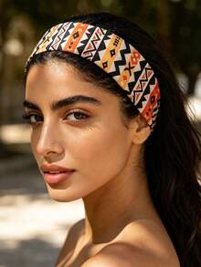 2 piezas Diademas elásticas de estilo bohemio, accesorios de cabello versátiles para uso casual y urbano - Multicolor - Ver 3