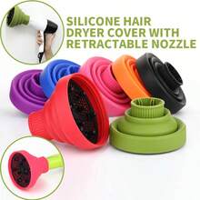 1 pieza Difusor plegable de secador de pelo de silicona, Cubierta retráctil para cabello rizado, Anti-encrespamiento, Definición de rizo, Portátil, Para uso en el hogar, viajes y salón - A - Ver 2
