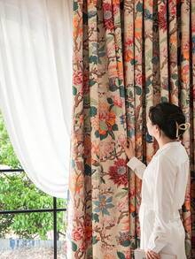 1 chiếc rèm cửa phong cách cổ điển Trung Quốc mới, màu đen tuyền ánh vàng, kiểu dáng mùa xuân Jingtang, phương pháp treo ba lớp, thích hợp cho nhà nông thôn, biệt thự, phòng khách, phòng ngủ. - Nhiều màu - Xem 2