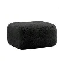 Aviana Ottoman Plush Fabric - 黑色 - 查看 2