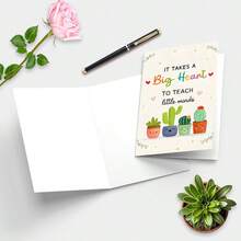 1 pièce Carte de remerciement pour enseignant avec enveloppe, carte de remerciement amusante pour enseignant, convient comme cadeau pour les enseignants lors de la Fête des enseignants, de la cérémonie de remise des diplômes, de la rentrée scolaire ou de la fin de l'année scolaire - A - Voir 5