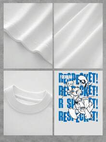 Animated Figure Displaying A Fun And Defiant Attitude With Large Text Expressing Positive Energy And Self-Confidence. Ideal For Showing A Strong Character And Good Humor. Comfortable Casual Women's T-Shirt For Everyday Wear. - 白色 - 查看 4