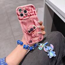 Disney Has Authorized, Phone Case - Chain Set, The Stitch Lilo & Stitch 3D Phone Case Plus A Silicone 3D Stitch Bracelet With Metallic Ring Removable Bracelet, Stitch And Angel Pattern, Compatible With Iphone17/16/15/14/13/12/11/XS/XR/X Plus Pro Max, A Stylish Cartoon Phone Case, The Perfect Gift Choice, Phone Protection, Durable Phone Cover, Great Gift For Friends And Family. - trắng - Xem 6