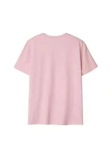 Set de 3 camisetas de manga corta de cuello redondo minimalistas y casuales de verano, tops versátiles y de moda para mujeres - Gris oscuro, rosa y albaricoque - Ver 5