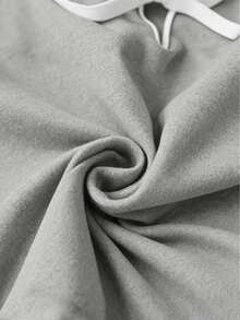 Top de tirantes con lazo y ribete de lechuga en contraste, elegante y ajustado, top para salir para mujeres, apto para el estilo del milenio - Gris - Ver 4