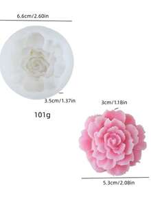 1个康乃馨香薰蜡烛硅胶模具 DIY花朵香薰石石膏扩香器家居装饰模具，适用于节日装饰 - 白色 - 查看 6