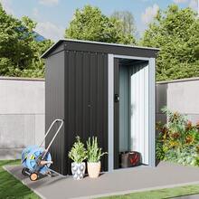 Outdoor Metal Removable Storage Shed Garden Storage Shed With Lockable Door For Firewood Garbage Can Tools Lawnmower Bike Shed Waterproof Log Store For Backyard Patio Rust-Resistant Not Include Foundation 164cm W X 77cm D X 182cm H - A - View 5